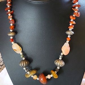 *CLOSING 5/18* Antique chunky style stone & bead necklace.